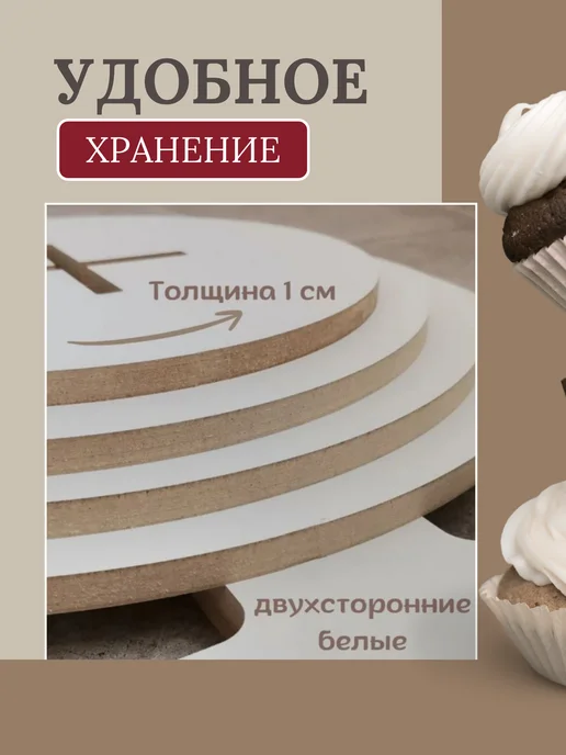Woodstar Подставка для торта и десертов 4 ярусная свадебная, белый, фото 7