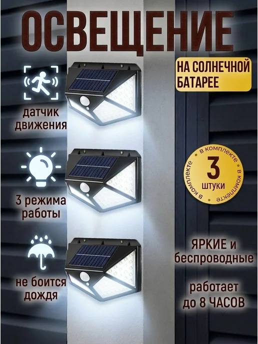 Sunlightfine Уличные светильники на солнечной батарее, вариант