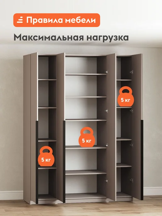 Правила мебели Шкаф для одежды Сеул Меланж, серый, фото 3