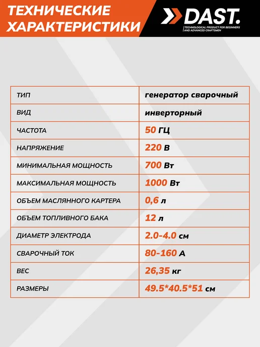 DAST. Сварочный бензиновый генератор, вариант, фото 5