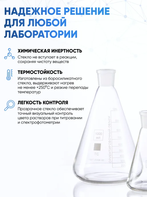 Лаборио Колба лабораторная коническая 250 мл, КН-1-250-29 32, 250 мл, фото 3