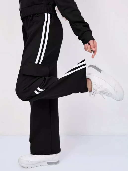 BY99 Kids Костюм спортивный на молнии, черный, фото 2