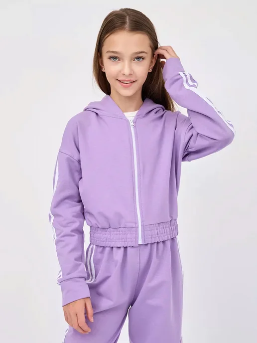 BY99 Kids Костюм спортивный на молнии, фиолетовый, фото 2