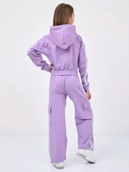 BY99 Kids Костюм спортивный на молнии, фиолетовый, фото 6