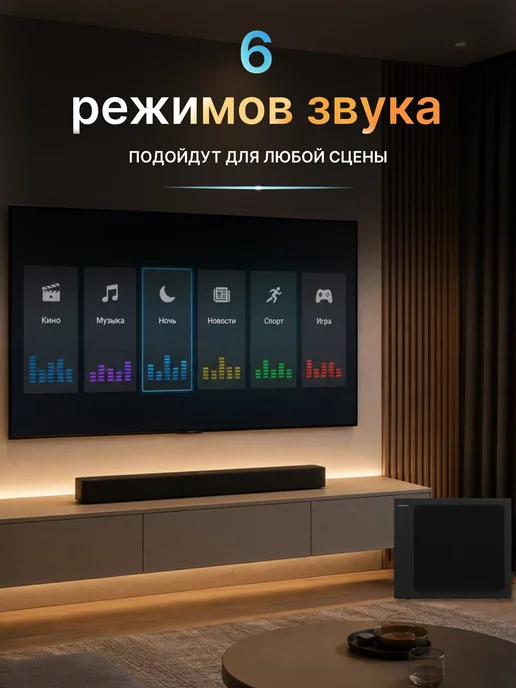 HISENSE Саундбар для телевизора 240 Вт HS2100 (2024), 240 Вт, фото 3