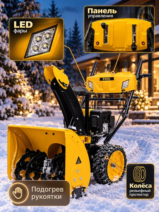 DENZEL Снегоуборщик бензиновый SBM 610S Pro, 97654, вариант, фото 4