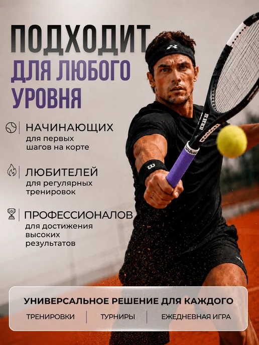 Wilson Намотка для ракетки с перфорацией (3 шт, черный), 3 шт, фото 5
