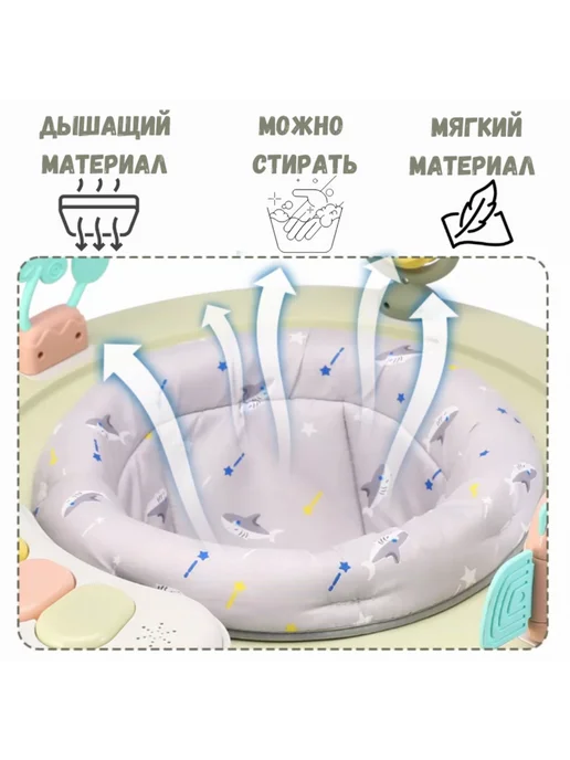 Детские ходунки с поворотным сидением, зеленый, фото 7