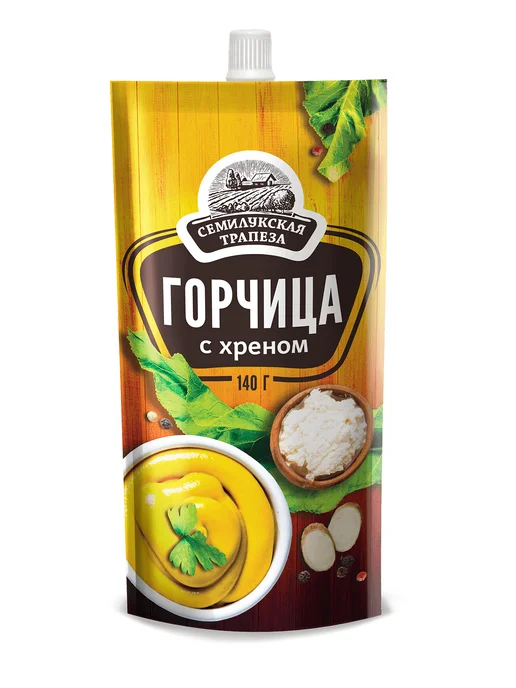 Семилукская Трапеза Горчица с хреном, 140 г, 140 г, 2 шт, фото 2