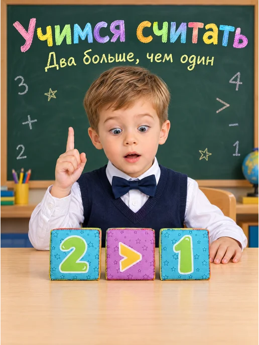 FableWorld Мягкие кубики "Математика" 8х8 см, 8x8 см, фото 6