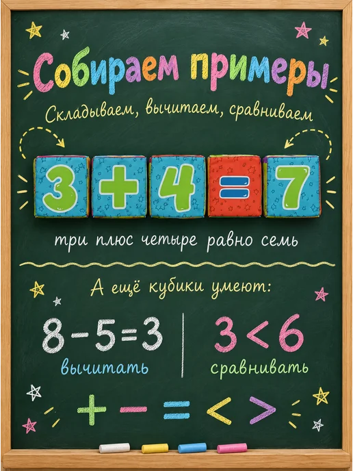 FableWorld Мягкие кубики "Математика" 8х8 см, 8x8 см, фото 7