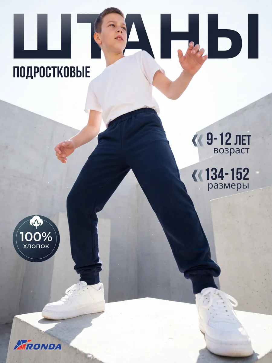 Спортивные темно-синие брюки-джоггеры