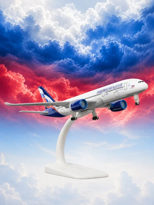 Aircraft Model Модель самолёта металлическая A350 20 см, синий