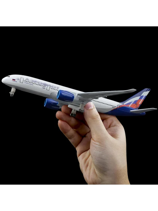 Aircraft Model Модель самолёта металлическая A350 20 см, синий, фото 5
