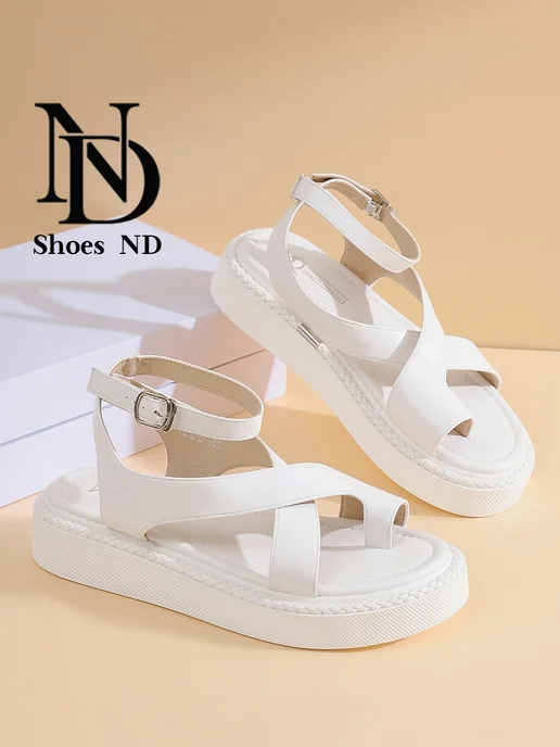 Shoes ND Босоножки женские летние с перемычкой через палец, голубой