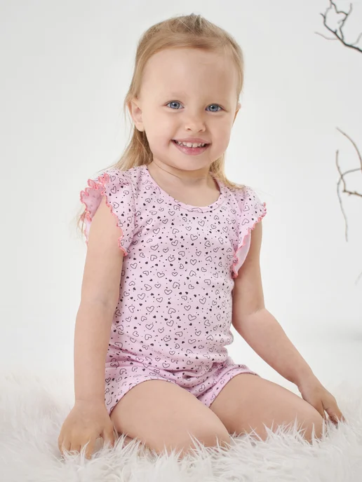Mami-kids Пижама для новорожденных девочек костюм с шортами, вариант, фото 3
