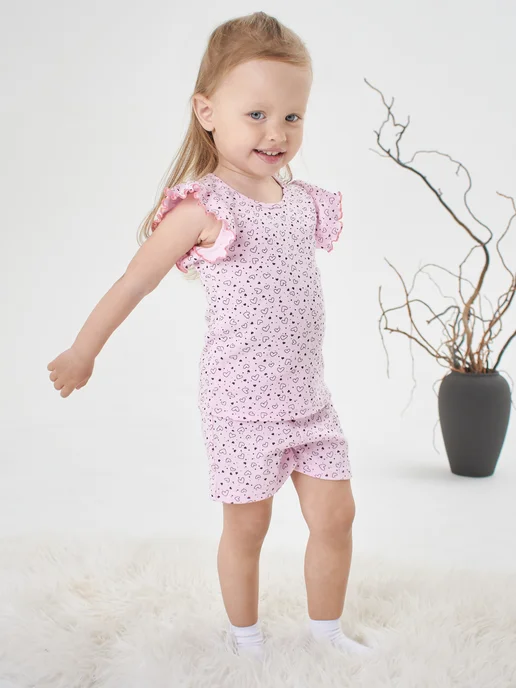 Mami-kids Пижама для новорожденных девочек костюм с шортами, вариант, фото 5