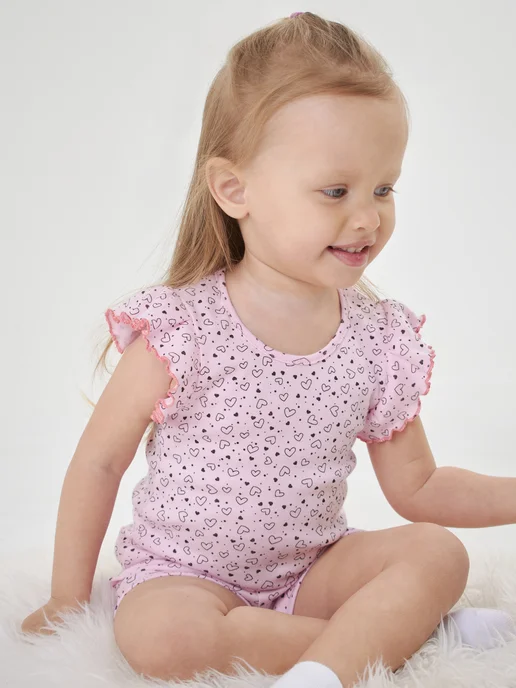 Mami-kids Пижама для новорожденных девочек костюм с шортами, вариант, фото 6