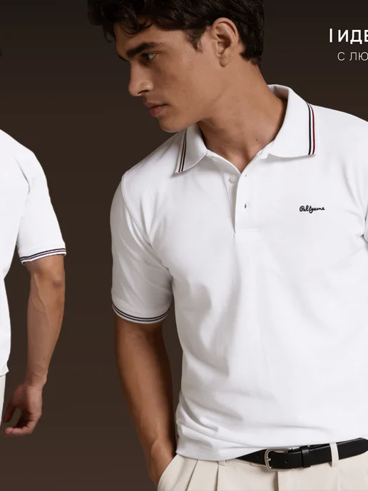 Po.Li BREND Mens Line Футболка поло с коротким рукавом премиум, белый, фото 6