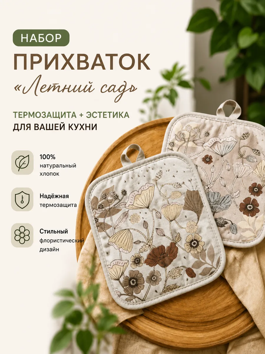 Набор прихваток 19х16 см 2 шт