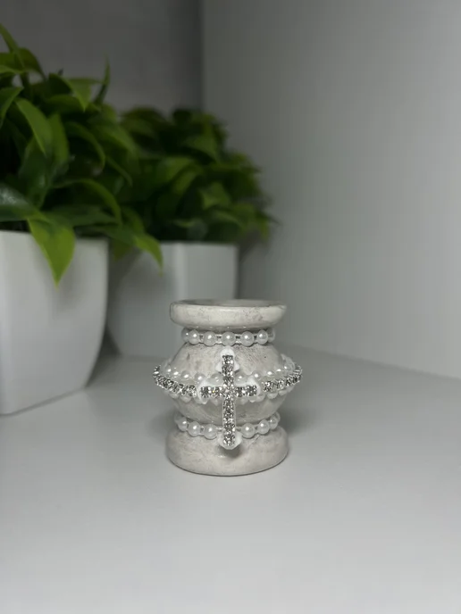 Decor Emiliya Подсвечник для декора церковных свечей с крестом стиль лофт, серый, фото 6