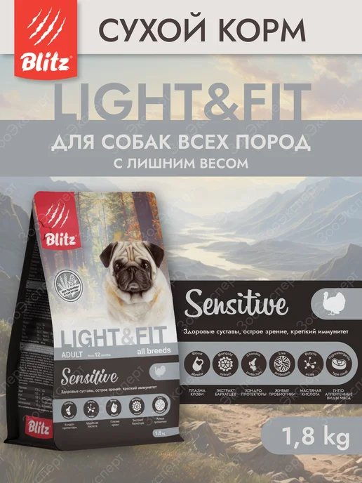 Сухой корм BLITZ Лишним Весом для собак, взрослые, 1,8 кг