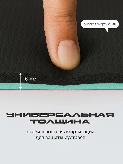 YOGIFIT Коврик спортивный для йоги, зеленый, фото 2