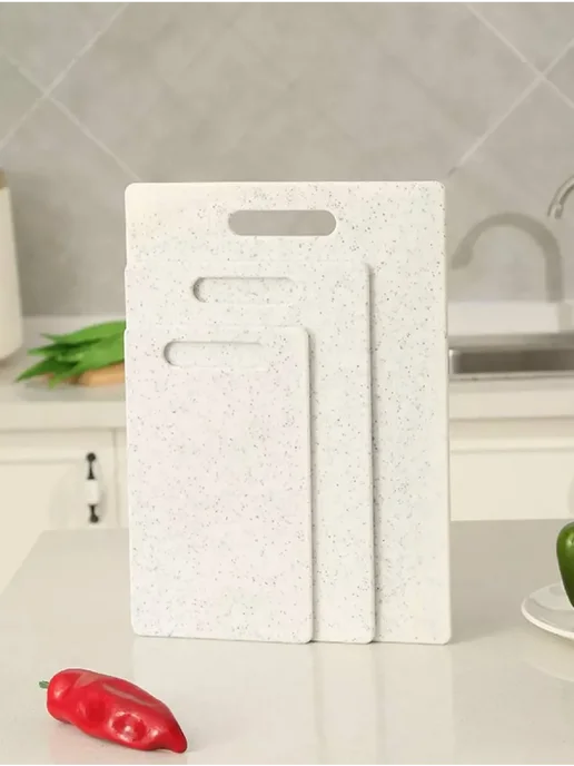 Davlaz Разделочные доски пластиковые для кухни набор из 3 штук, желтый, фото 6