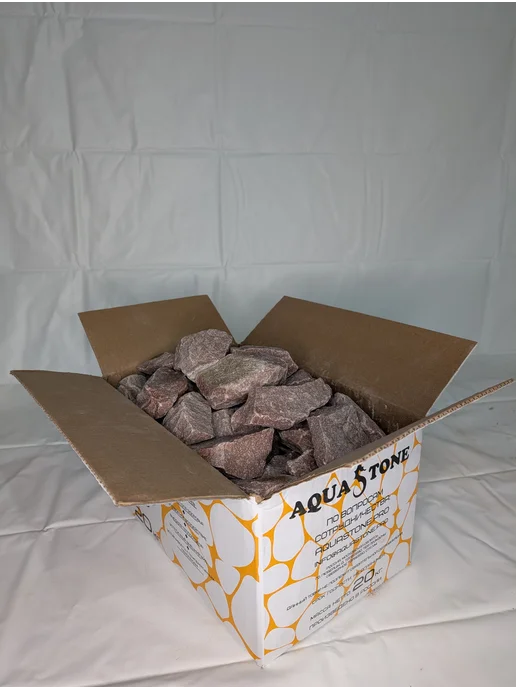 AQUASTONE Камни для бани и сауны Малиновый кварцит колотый 70-150 10кг, 20 кг, фото 5