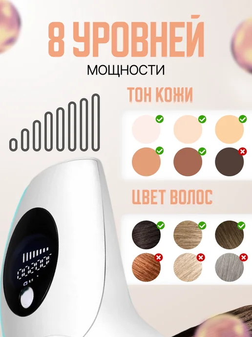 DELGADOJ&N Фотоэпилятор профессиональный лазерный для удаления волос, белый, фото 5
