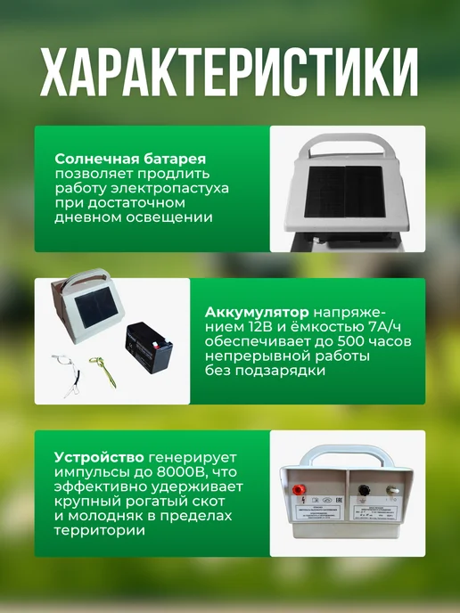 Kaas Электро пастух для коров ИЭ-3-1 с аккумулятором, вариант, фото 2