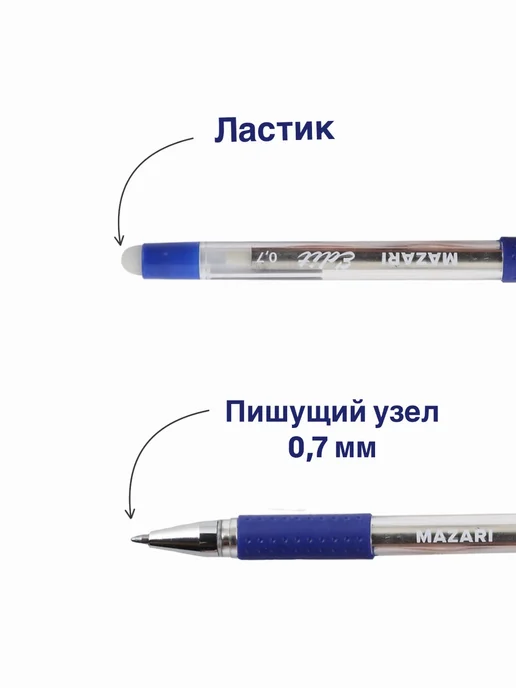 Набор ручек пиши стирай, шариковая, со стеркой 2 штуки, синий, фото 2