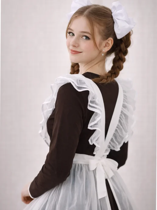 Sonya kids Школьный фартук белый, белый, фото 3