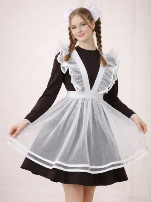 Sonya kids Школьный фартук белый, белый, фото 6