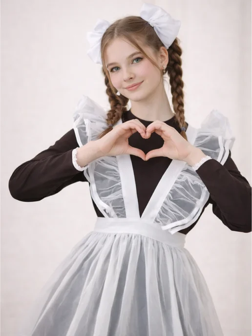 Sonya kids Школьный фартук белый, белый, фото 7