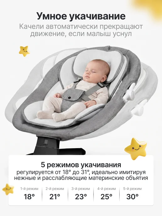 Dearest Электрокачели для новорожденных, шезлонг детский 3в1, вариант, фото 6