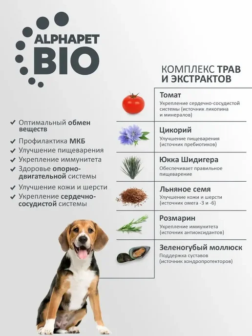 Сухой корм AlphaPet Потрошки для собак, средние, говядина, 7 кг, фото 5