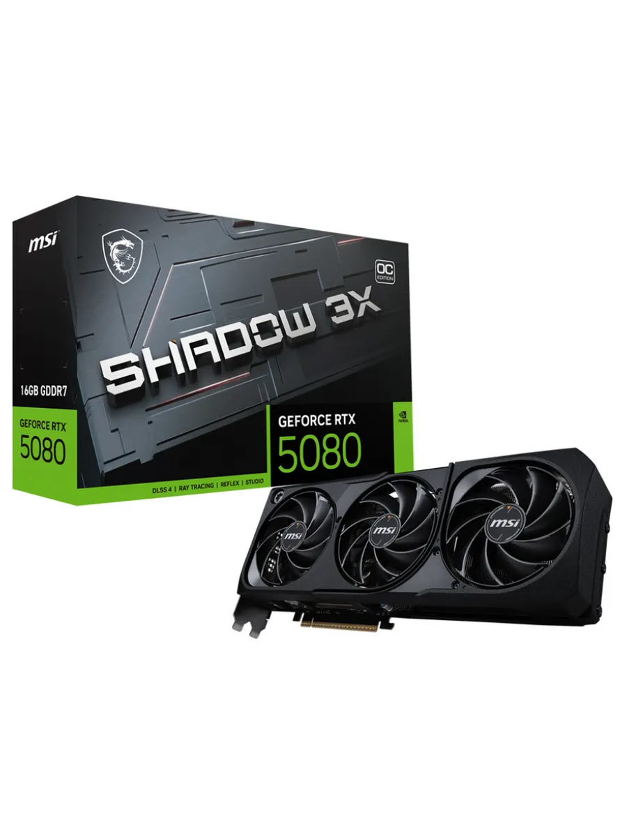 MSI Видеокарта RTX 5080 16 ГБ RTL (RTX 5080 16G SHADOW 3X OC)