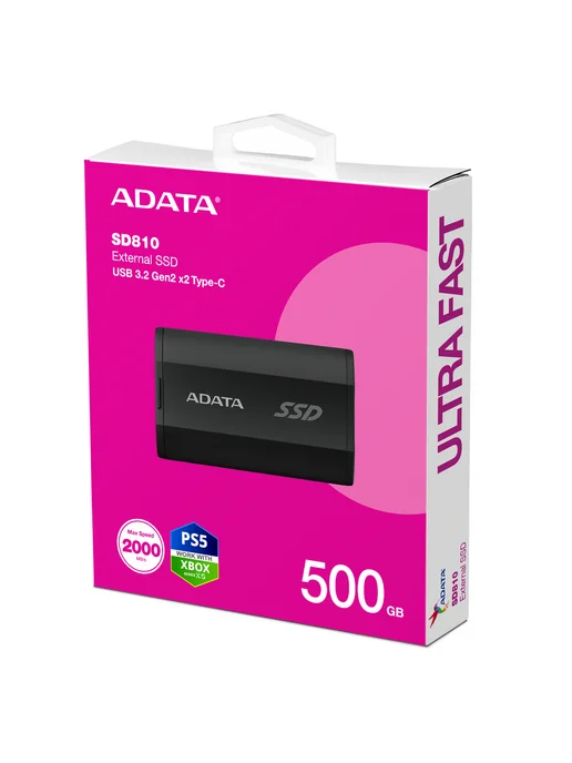 ADATA Внешний SSD 500 ГБ SD810 black USB Type-C черный, 500 ГБ, фото 6