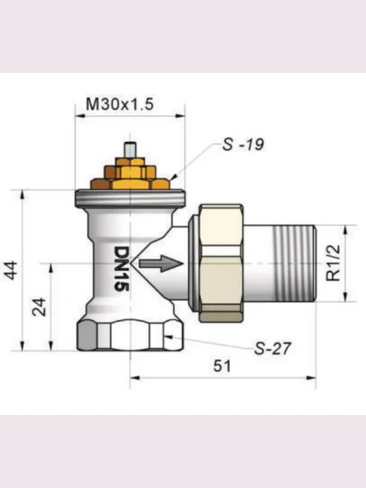 Schlosser Клапан термостатический угловой DN 15 1 2 x GW 1 2, вариант, фото 2