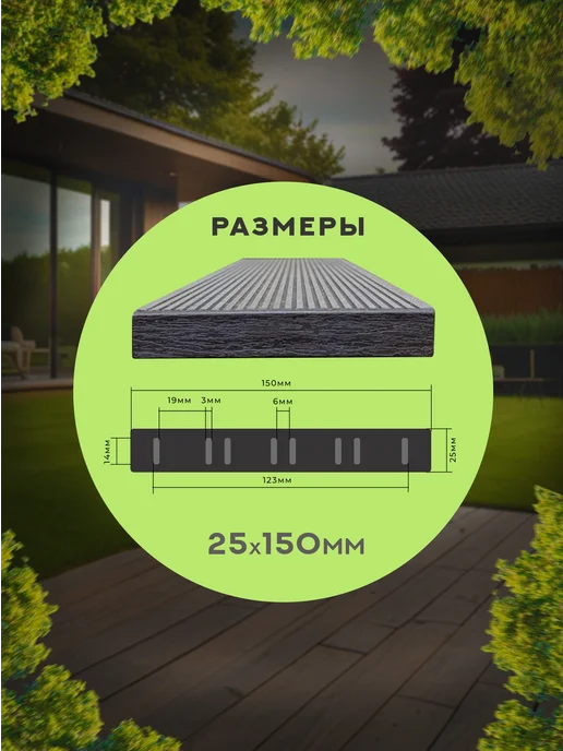 Decking Заглушка торцевая черный 25х150 мм для доски ДПК 10 шт.уп, 25x150 мм, 10 шт, фото 3