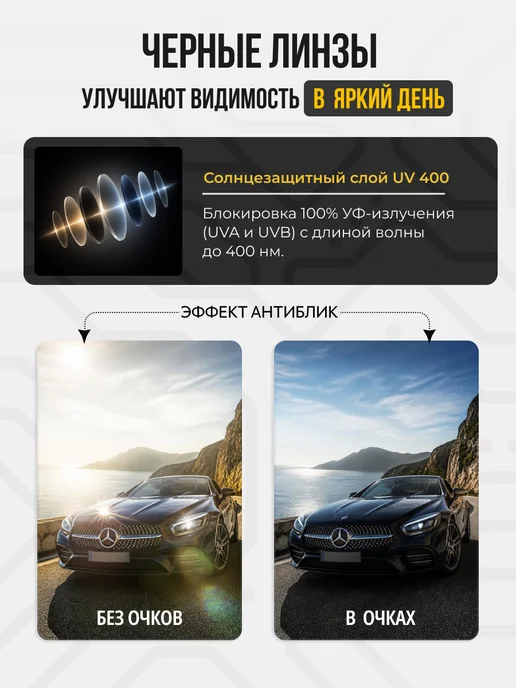 FST Auto Очки для водителя и рыбалки поляризационные VisionX, черный, фото 5