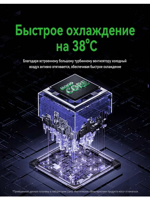 llano Охлаждающая подставка для ноутбука V10, 3500 об мин, без RGB, вариант, фото 5