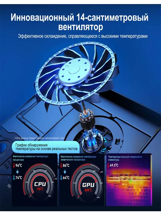 llano Охлаждающая подставка для ноутбука V12, 2800 об мин, без RGB, вариант, фото 2
