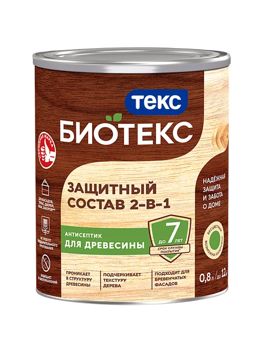 Текс Bioteks защитный состав для дерева 2 в 1 цвет бесцвет. 0,8 л, 1 цв., 800 мл, фото 5