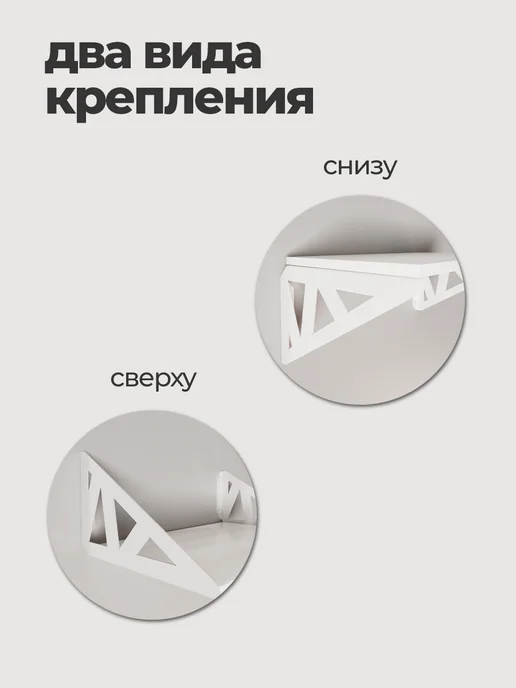 Полка настенная навесная на кронштейнах, белый, фото 4
