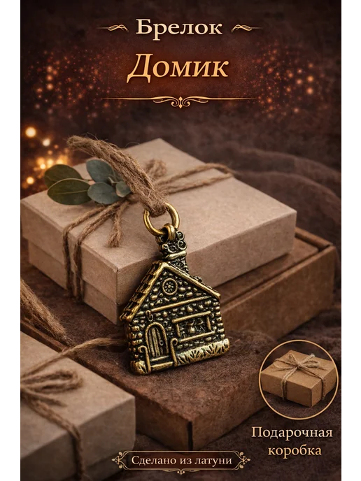 Zami Woodworks Брелок для ключей Дом, желтый