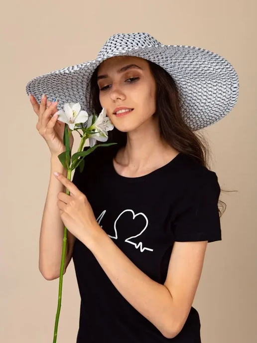 FROMAS Шляпа летняя пляжная на море отдых, белый, фото 4