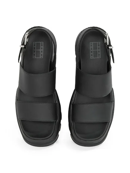 TOMMY JEANS Босоножки на тракторное платформе, черный, фото 2