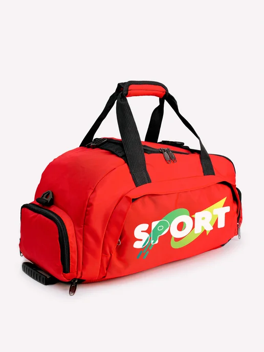 Aika "Яркость и стиль в спорте" Спортивная сумка-рюкзак "Спорт" - "Sport" 2в1, красный
